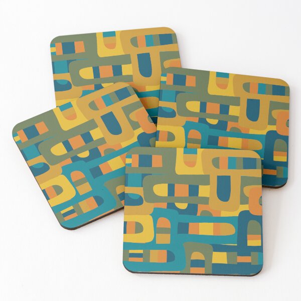 Item preview, Bo Kaap Abstract Pattern in Moroccan Teal Ochre Olive Orange Mustard designed and sold by kierkegaard.