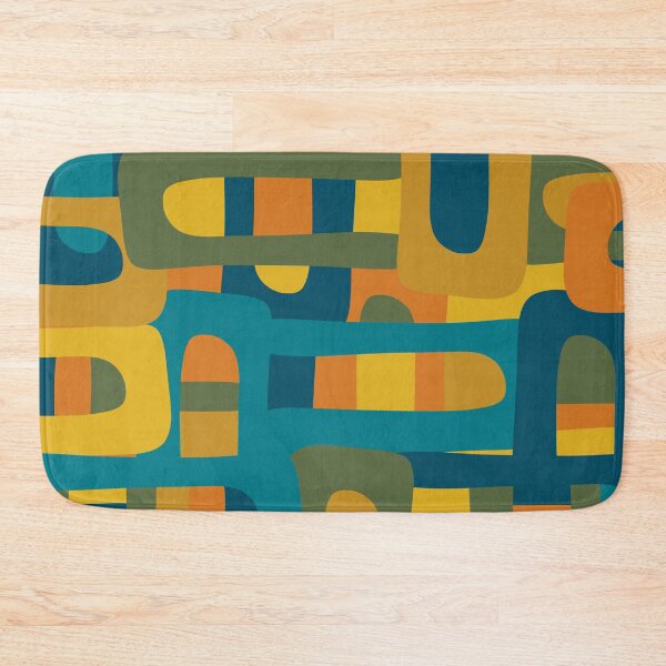 Item preview, Bo Kaap Abstract Pattern in Moroccan Teal Ochre Olive Orange Mustard designed and sold by kierkegaard.