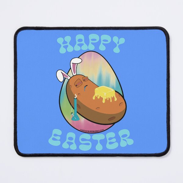 Item preview, Happy Easter-Funny Stoner Cartoon-Baked Potato Smoking Weed From A Bong-Tie Dye Easter Egg designed and sold by YomeHayin.