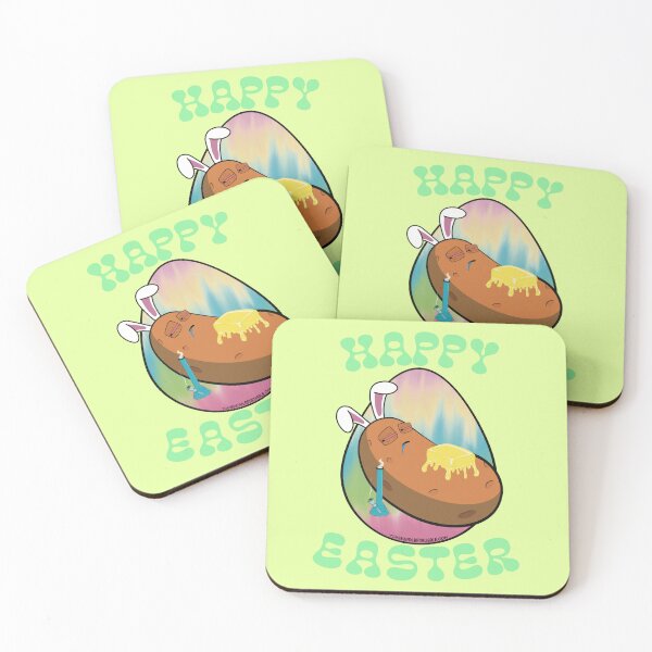 Item preview, Happy Easter-Funny Stoner Cartoon-Baked Potato Smoking Weed From A Bong-Tie Dye Easter Egg designed and sold by YomeHayin.