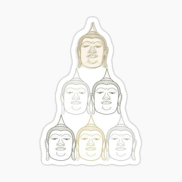 Item preview, Oriental Buddha's Smile Zen Gold Silver And Grey Pop Art © fatfatin  designed and sold by fatfatin.