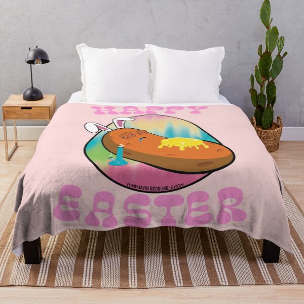Item preview, Happy Easter-Funny Stoner Cartoon-Baked Potato Smoking Weed From A Bong-Tie Dye Easter Egg designed and sold by YomeHayin.