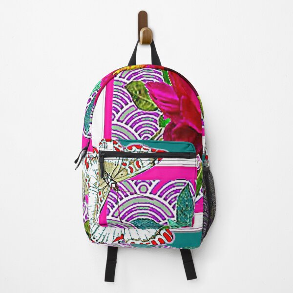 Artikelvorschau, FUCHSIA PEONY BUTTERFLIES TEAL PATTERN ART entworfen und verkauft von sharlesart.