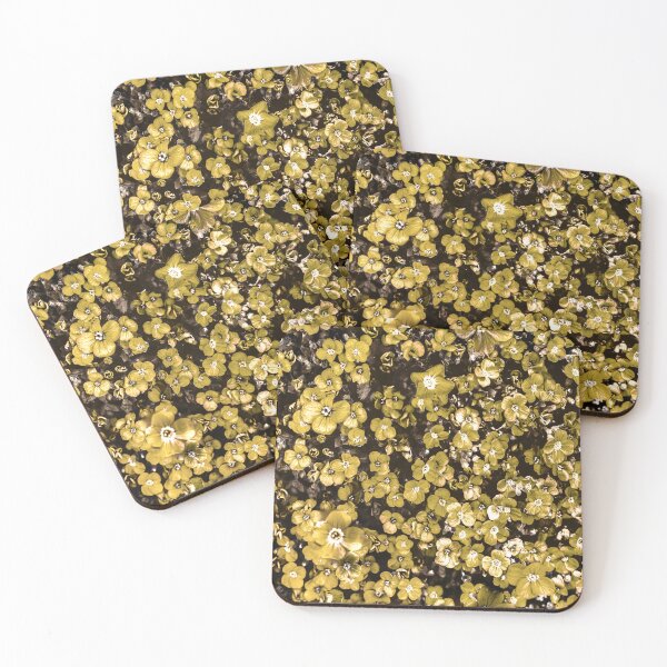 Item preview, Mustard Yellow Flowers Repeating Floral Pattern designed and sold by nimreninmu.