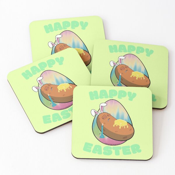 Item preview, Happy Easter-Funny Stoner Cartoon-Baked Potato Smoking Weed From A Bong-Tie Dye Easter Egg designed and sold by YomeHayin.