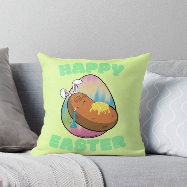 Item preview, Happy Easter-Funny Stoner Cartoon-Baked Potato Smoking Weed From A Bong-Tie Dye Easter Egg designed and sold by YomeHayin.