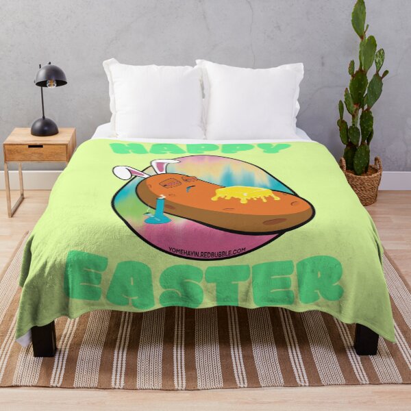 Item preview, Happy Easter-Funny Stoner Cartoon-Baked Potato Smoking Weed From A Bong-Tie Dye Easter Egg designed and sold by YomeHayin.