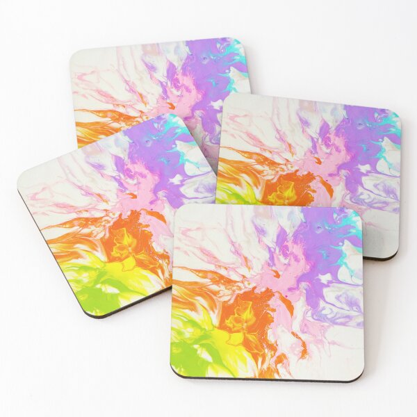 Item preview, Rainbow Wisps abstract acrylic on canvas designed and sold by Color Splash Gallery.