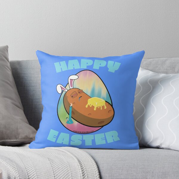 Item preview, Happy Easter-Funny Stoner Cartoon-Baked Potato Smoking Weed From A Bong-Tie Dye Easter Egg designed and sold by YomeHayin.