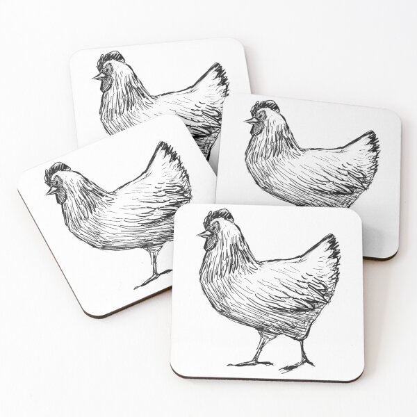 Item preview, Black and white chicken sketch designed and sold by Brigidmalloy.