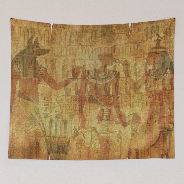 Item preview, Egyptian Hieroglyphics Parchment Pattern designed and sold by GnuArt.
