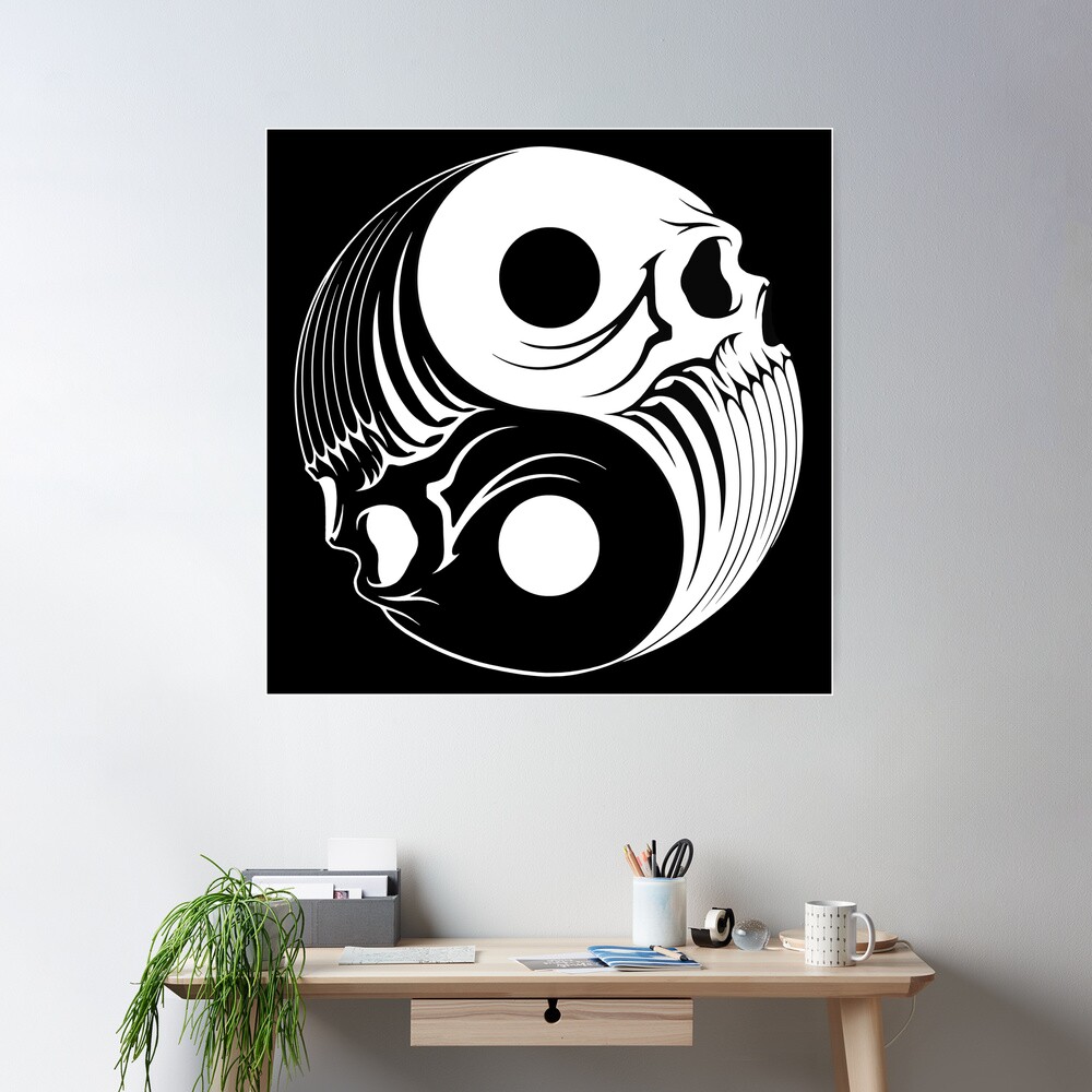 Black and White Yin Yang Skulls