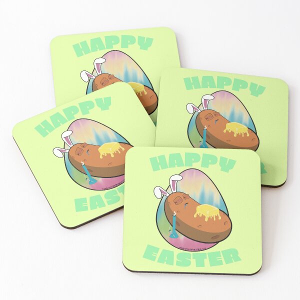 Item preview, Happy Easter-Funny Stoner Cartoon-Baked Potato Smoking Weed From A Bong-Tie Dye Easter Egg designed and sold by YomeHayin.