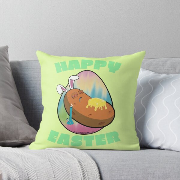 Item preview, Happy Easter-Funny Stoner Cartoon-Baked Potato Smoking Weed From A Bong-Tie Dye Easter Egg designed and sold by YomeHayin.