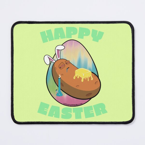 Item preview, Happy Easter-Funny Stoner Cartoon-Baked Potato Smoking Weed From A Bong-Tie Dye Easter Egg designed and sold by YomeHayin.