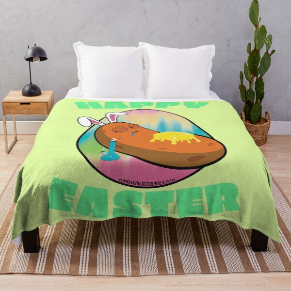 Item preview, Happy Easter-Funny Stoner Cartoon-Baked Potato Smoking Weed From A Bong-Tie Dye Easter Egg designed and sold by YomeHayin.