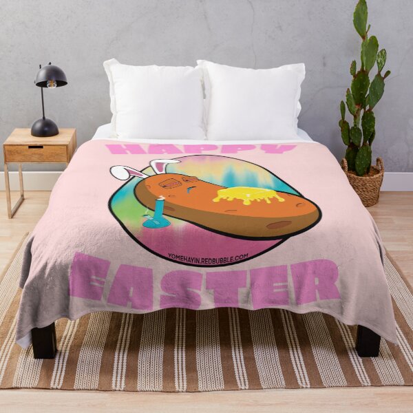 Item preview, Happy Easter-Funny Stoner Cartoon-Baked Potato Smoking Weed From A Bong-Tie Dye Easter Egg designed and sold by YomeHayin.