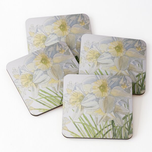 Item preview, Pale daffodils watercolor painting  designed and sold by esvb.