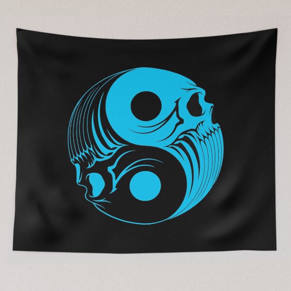 Item preview, Blue and Black Yin Yang Skulls designed and sold by JeffBartels.