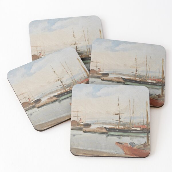 Item preview, Tranquil Marina: A Serene Harbor with Docked Boats designed and sold by SweetMySpot.