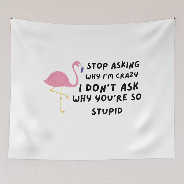 Item preview,  Funny Stop Asking Why I'm Crazy ,  I Don't Ask Why You're So Stupid  designed and sold by AMERZAGUE DESIGN.