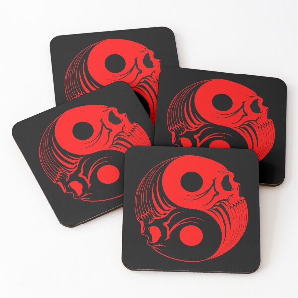 Item preview, Red and Black Yin Yang Skulls designed and sold by JeffBartels.