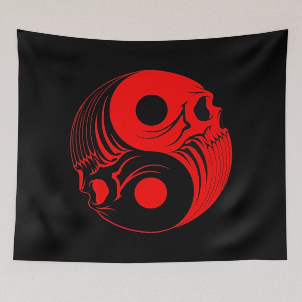 Item preview, Red and Black Yin Yang Skulls designed and sold by JeffBartels.