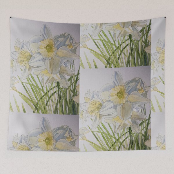 Item preview, Pale daffodils watercolor painting  designed and sold by esvb.