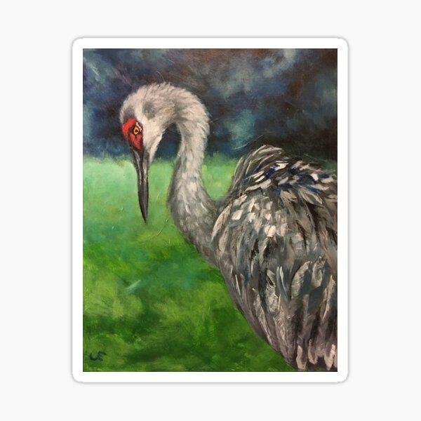 Item preview, Sandhill Crane Bowing Artwork by Jolene Edwards designed and sold by CurlyClaraBelle.
