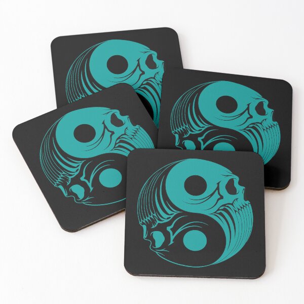 Item preview, Teal and Black Yin Yang Skulls designed and sold by JeffBartels.