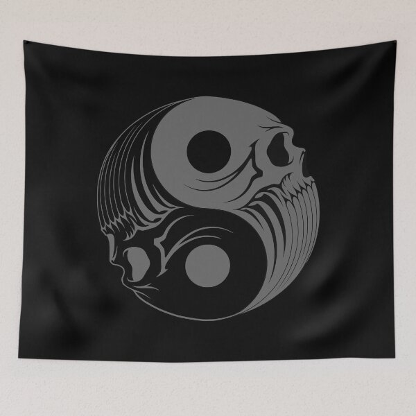 Item preview, Grey and Black Yin Yang Skulls designed and sold by JeffBartels.