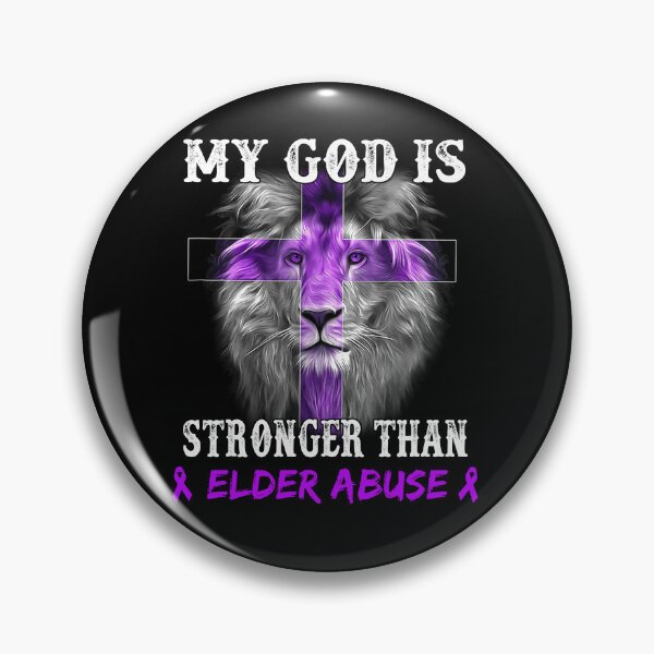 Item preview, Lion My God Is Stronger Than ELDER ABUSE Support ELDER ABUSE Warrior designed and sold by Hatjar.