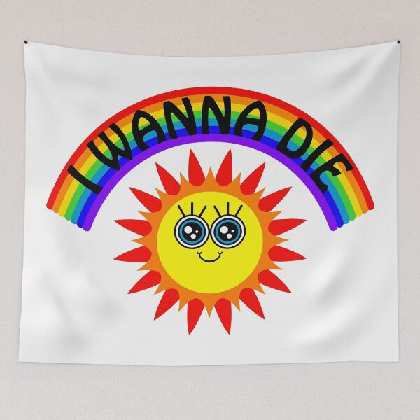 Item preview, I WANNA DIE - Rainbow Smiling Sun designed and sold by ajoymoon.