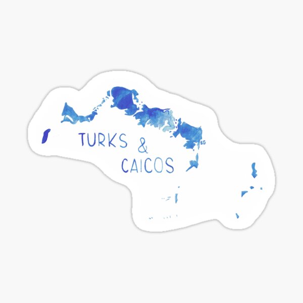 Item preview, Turks and Caicos Map Sticker designed and sold by SharlaPaints.