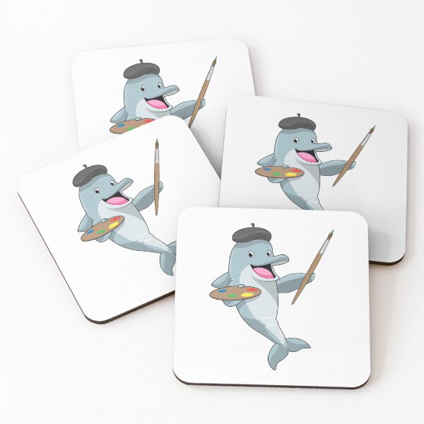 Item preview, Dolphin as Painter with Paint brush & Colour designed and sold by Snabdesign84.