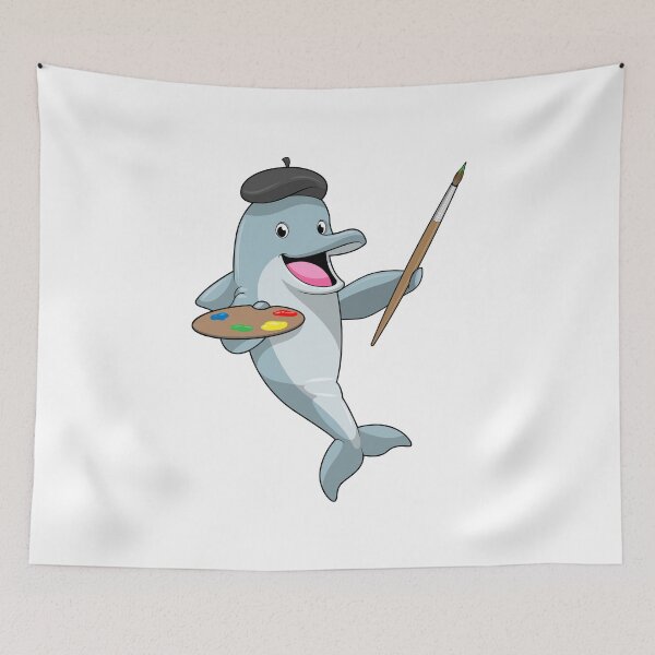 Item preview, Dolphin as Painter with Paint brush & Colour designed and sold by Snabdesign84.