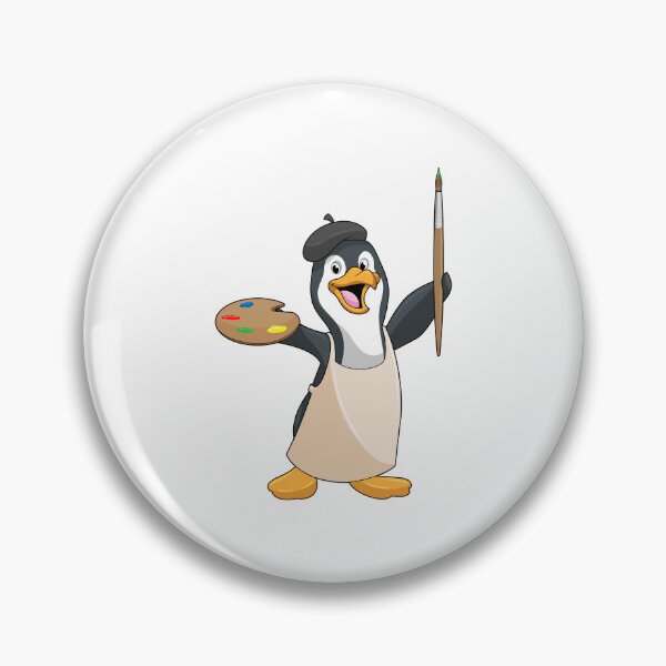 Item preview, Penguin as Painter with Paint brush & Colour designed and sold by Snabdesign84.