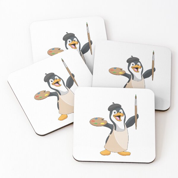 Item preview, Penguin as Painter with Paint brush & Colour designed and sold by Snabdesign84.