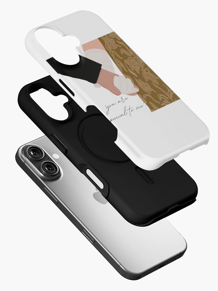 Aperçu 2 sur 4. Coque iPhone avec l'œuvre Pénélope et Colin - Tu es spécial pour moi, tiens-toi la main créée et vendue par mauracatey.