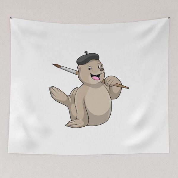 Item preview, Seal as Painter with Paint brush designed and sold by Snabdesign84.