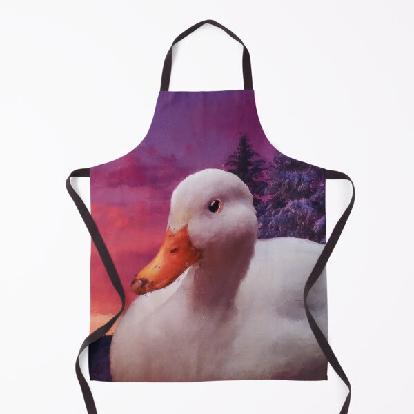 Item preview, a white duck in the sky portrait painting designed and sold by unepommedeterre.