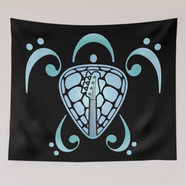 Item preview, BASS PLAYER - TURTLE PLECTRUM BASS CLEF teal designed and sold by KoolDsignsMUSIC.