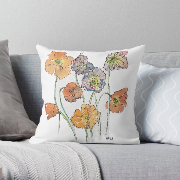 Cute Cut Flowers Throw Pillow