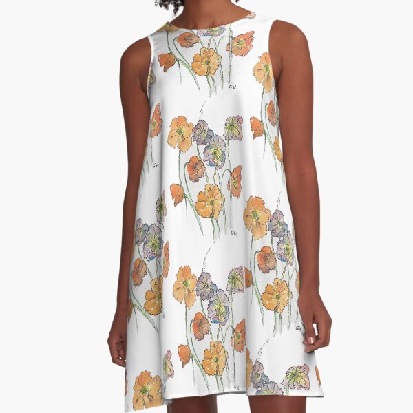 Cute Cut Flowers A-Line Dress