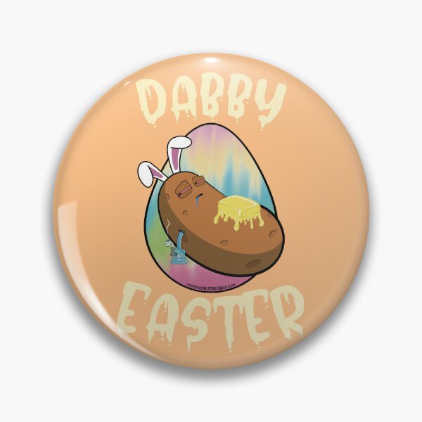 Item preview, Dabby Easter-Funny Stoner Cartoon-Baked Potato Doing Dabs from a Dab Rig-Tie Dye Easter Egg designed and sold by YomeHayin.
