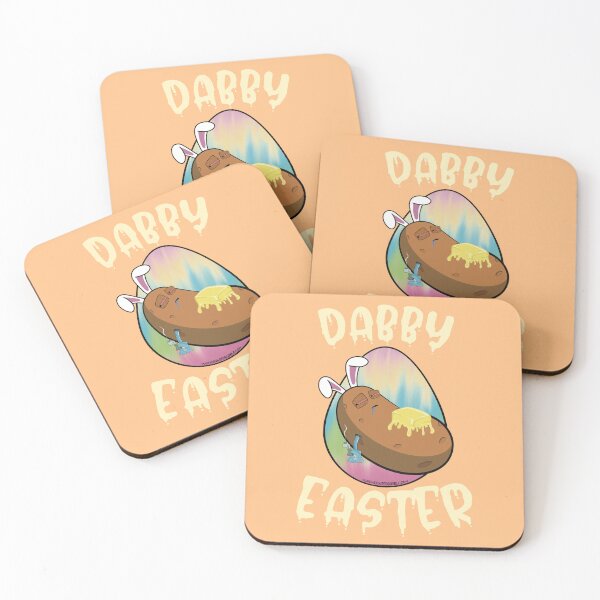 Item preview, Dabby Easter-Funny Stoner Cartoon-Baked Potato Doing Dabs from a Dab Rig-Tie Dye Easter Egg designed and sold by YomeHayin.