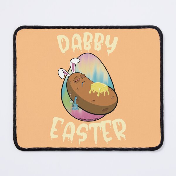 Item preview, Dabby Easter-Funny Stoner Cartoon-Baked Potato Doing Dabs from a Dab Rig-Tie Dye Easter Egg designed and sold by YomeHayin.