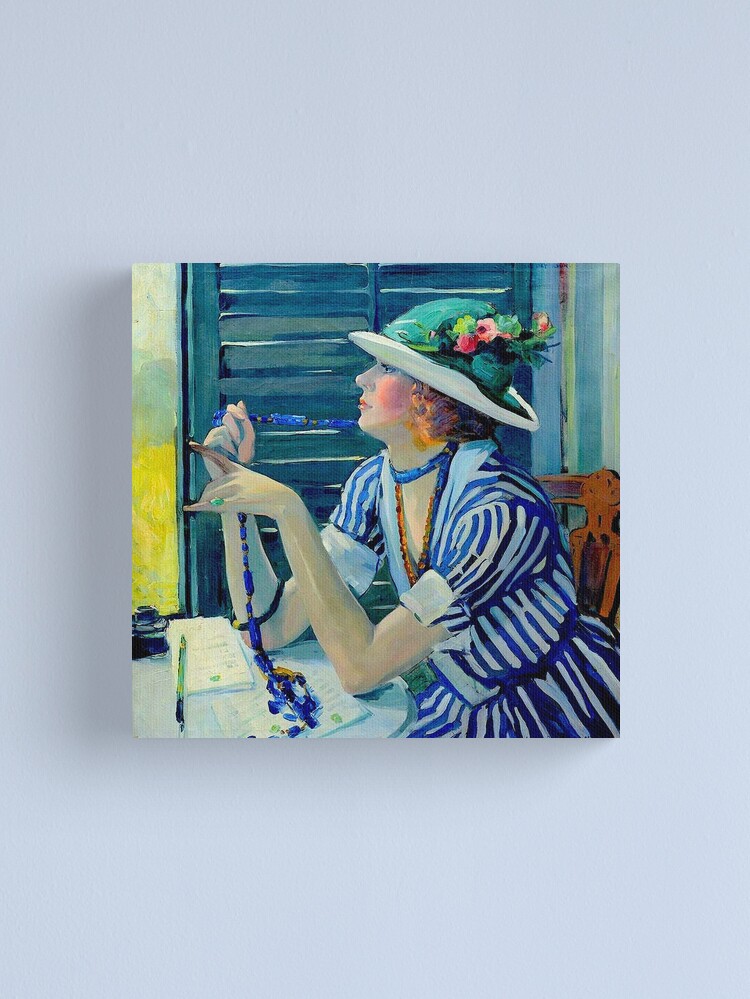 Thumbnail 1 of 3, Canvas Print, THE ANSWER : Vintage Jane Peterson Oil Painting Print designed and sold by posterbobs.