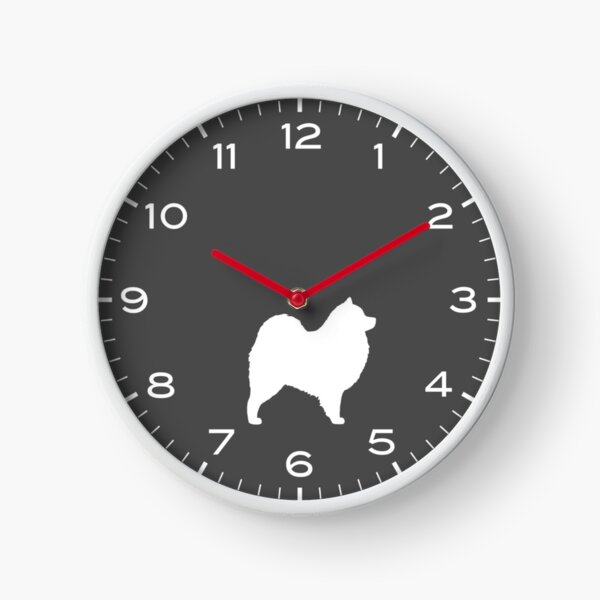 Samoyed Dog Silhouette(s) Clock