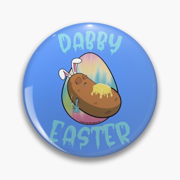 Item preview, Dabby Easter-Funny Stoner Cartoon-Baked Potato Doing Dabs from a Dab Rig-Tie Dye Easter Egg designed and sold by YomeHayin.